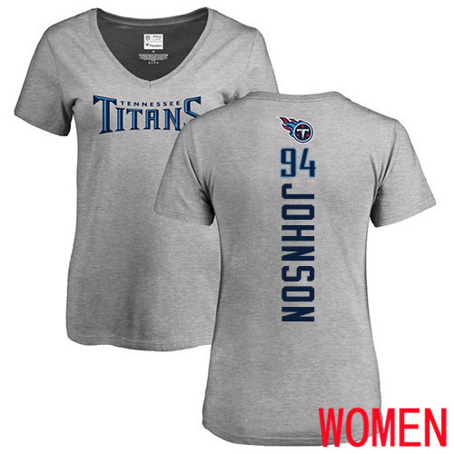 Tennessee Titans Ash Women Austin Johnson Backer NFL Football #94 T Shirt